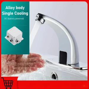 Robinet à capteur à économie d&rsquo;énergie, détection infrarouge G1/2, robinet de salle de bains à capteur automatique, haute sensibilité, poli fin pour salle de bains