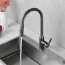 Nouveau robinet de cuisine gris à poignée unique – vue 2