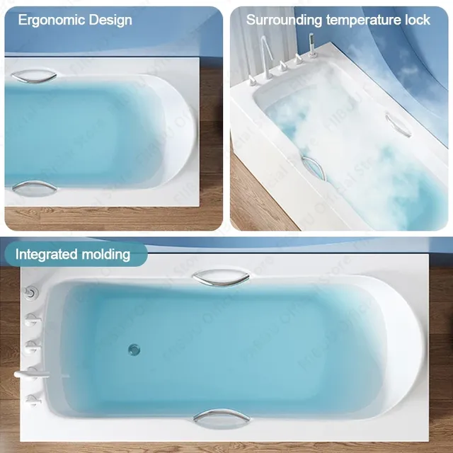 Baignoire autoportante acrylique blanche brillante… – vue 2