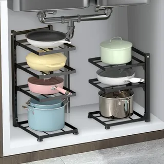 Organisateur de cuisine support réglable Pot armoire support étagères…