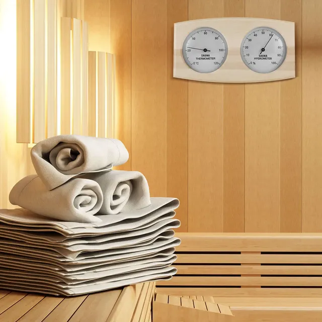 Thermomètre hygromètre sauna mural bois mécanique sans…
