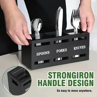 Boîte de rangement de couverts multi-compartiments en bois