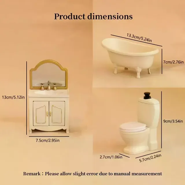 1/12 maison de poupée Simulation baignoire toilette… – vue 5
