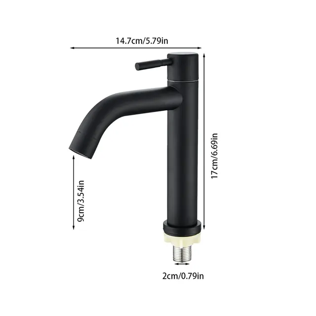 Robinet lavabo acier inoxydable. Eau froide simple – vue 7