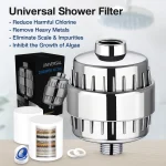 Filtre 20 étapes pour douche, élimine le fluorure de chlore, filtre à eau de bain pour pomme de douche, réduit les démangeaisons sèches de la peau, salle de bain