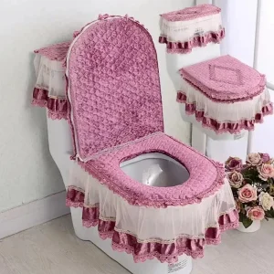 Coussin de siège de toilette, ensemble de 3 pièces, housse de siège antibactérienne universelle, Type de fermeture éclair, tissu de couverture de réservoir d’eau détachable et lavable Coussin de siège de toilette, ensemble de 3 pièces, housse de siège antibactérienne universelle, Type de fermeture éclair, tissu de couverture de réservoir d’eau détachable et lavable