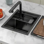 Mini évier de cuisine dissimulé en acier inoxydable, petit évier simple, multifonctionnel, pour appartement, Bar, lavage des mains, bassin de fruits et légumes