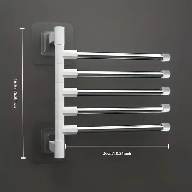 Support serviette mural aluminium pivotant rotatif cinq… – vue 6