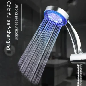 Pommeau de douche Led à main, 7 couleurs, tête ronde Ultra silencieuse, buse de douche à changement progressif, économie d’eau, changement de couleur automatique Pommeau de douche Led à main, 7 couleurs, tête ronde Ultra silencieuse, buse de douche à changement progressif, économie d’eau, changement de couleur automatique
