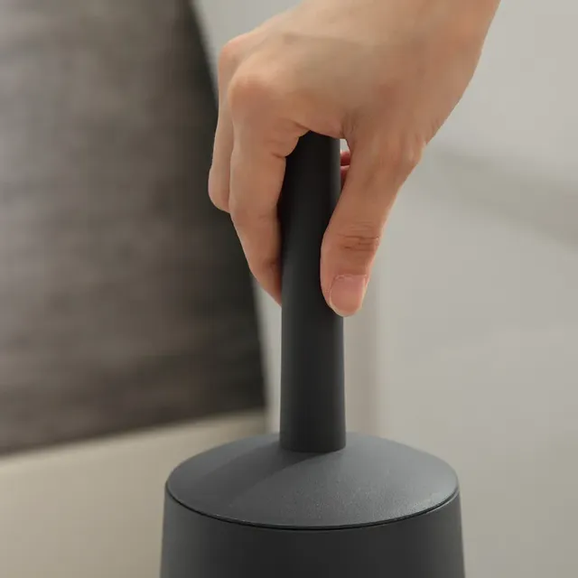 Brosse toilette moderne support couvercle noir plastique… – vue 3