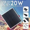 Kit de panneaux solaires 20W 12V, avec sortie USB, Source d&rsquo;alimentation polyvalente, chargeur de batterie solaire, Durable, haute efficacité
