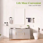 Ensemble d&rsquo;accessoires de matériel de salle de bain, 5 pièces, barre à serviettes de bain, porte-serviettes mural en acier inoxydable pour toilettes de salle de bain