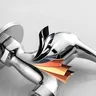 Robinet mural machine laver laiton chromé poignée levier… – vue 6
