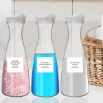 Récipient distributeur de lessive pour détergent, poudre, dosettes, adoucissant, rehausseur de parfum, pot distributeur de liquide, 1000 ml, 1500ml, 1 pièce