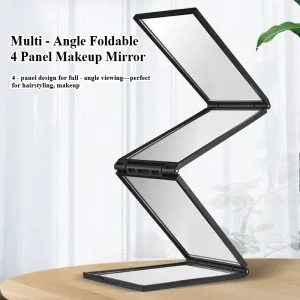 Miroir de maquillage pliable multi-angle à 4 panneaux, miroir de courtoisie HD portable, 360 ° Voir des outils de maquillage de miroir de beauté pliant créatif Miroir de maquillage pliable multi-angle à 4 panneaux, miroir de courtoisie HD portable, 360 ° Voir des outils de maquillage de miroir de beauté pliant créatif