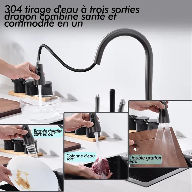 Robinet de cuisine en acier inoxydable 304 – vue 4