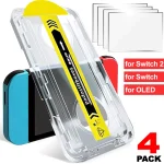 Protecteur d&rsquo;écran pour interrupteur/interrupteur OLED/interrupteur 2, Films trempés anti-rayures avec cadre d&rsquo;alignement automatique, 1 à 4 pièces