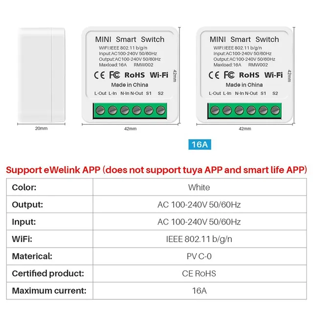 16A Wifi commutateur intelligent 2 voies bricolage… – vue 6