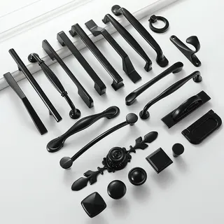 Poignées noires boutons d'armoire de meubles poignées de meubles…