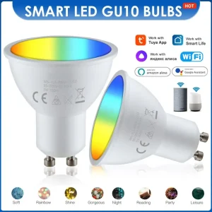 Tuya GU10 WIFI Smart LED Ampoules RGB CW Blanc 5W Dimmable Lampes Smart Life APP Contrôle Ampoule Travail Pour Alexa Google Tuya GU10 WIFI Smart LED Ampoules RGB CW Blanc 5W Dimmable Lampes Smart Life APP Contrôle Ampoule Travail Pour Alexa Google