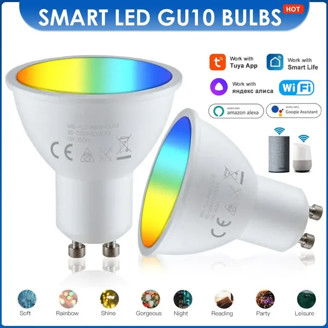 Tuya GU10 WIFI Smart LED Ampoules RGB CW Blanc 5W…