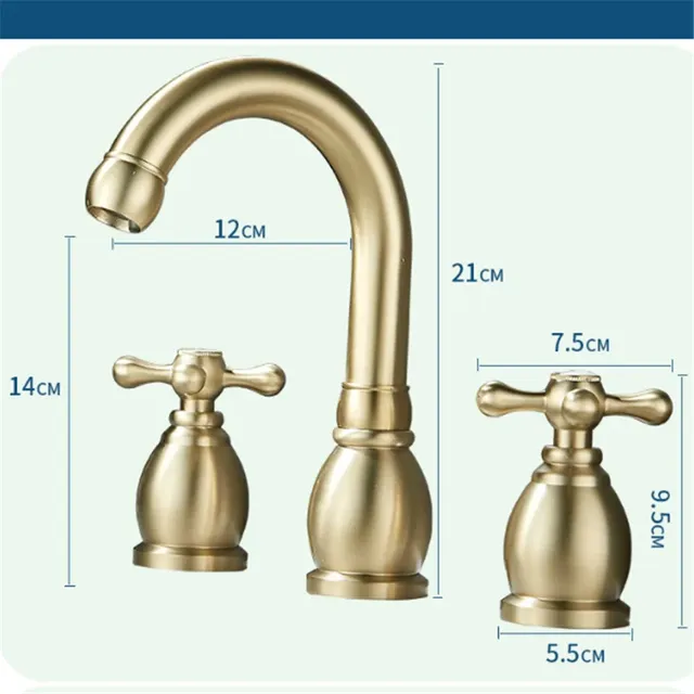 Robinet lavabo laiton brossé or mat col cygne bec haut… – vue 7