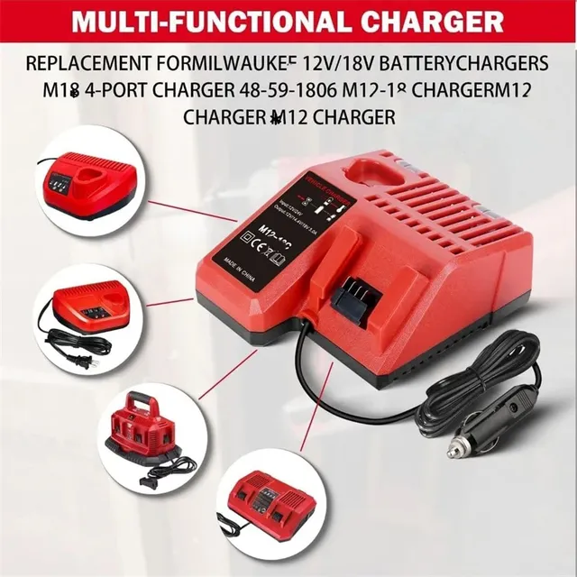 Chargeur voiture Milwaukee 12V 18V lithium ion nomade… – vue 4