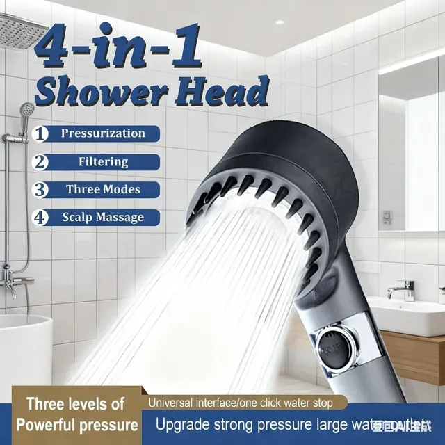 Pommeau de douche à main haute pression avec 4 Modes de… – vue 2