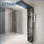 KEMAIDI ensemble de panneaux de douche LED noir salle de bain ensemble de colonne de douche de pluie système de douche de Massage de pluie avec Jets corporels affichage numérique