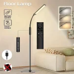 Télécommande tactile pour lampadaire – Luminosité réglable à partir de 10 niveaux lampe sur pied pivotante flexible pour diverses pièces