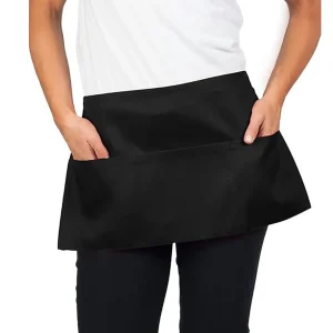 Tablier de taille, tablier court noir avec poches pour le travail de restaurant de cuisine à domicile, serveuse, chef, serveur, cuisine, pâtisserie Tablier de taille, tablier court noir avec poches pour le travail de restaurant de cuisine à domicile, serveuse, chef, serveur, cuisine, pâtisserie