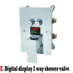 Vanne mitigeur de douche à installation dissimulée, vanne de commande de douche thermostatique à double poignée chromée, vanne de douche à température constante