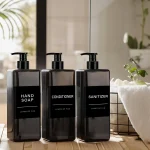 Distributeur de Lotion étanche 500ML/16.9Oz, avec étiquette, pour salle de bain, shampoing, Gel douche, bouteille, conteneur de stockage, décoration de la maison, 2/3 pièces