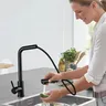 Robinet d'évier de cuisine extractible noir – vue 2