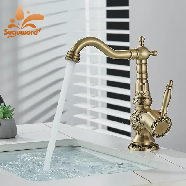 Robinet de cuisine en laiton antique – vue 2