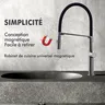 Robinet de cuisine noir avec pulvérisateur rétractable… – vue 2