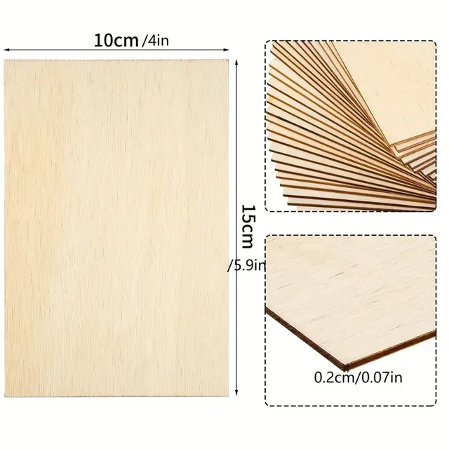 Panneaux en bois rectangulaires inachevés pour la coupe… – vue 2