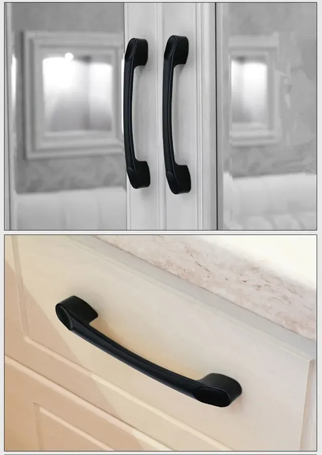 Poignée Bouton Meuble Noir Mat Aluminium Robuste Moderne… – vue 6