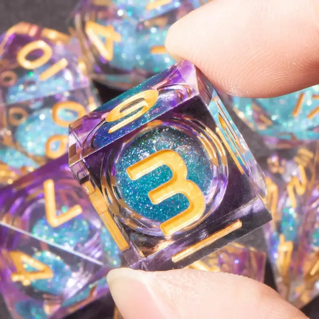 Jeu de dés en résine liquide avec bord pointu pour jeu… – vue 2