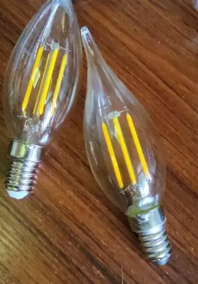 Ampoule LED filament bougie flamme verre transparent… – vue 2