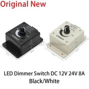 Contrôleur de bande à 1 canal pour ampoule à bande LED, gradateur LED, luminosité réglable, document unique, DC 12V, 24V, 8A Contrôleur de bande à 1 canal pour ampoule à bande LED, gradateur LED, luminosité réglable, document unique, DC 12V, 24V, 8A