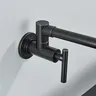 Robinet de cuisine mural en laiton noir – vue 6