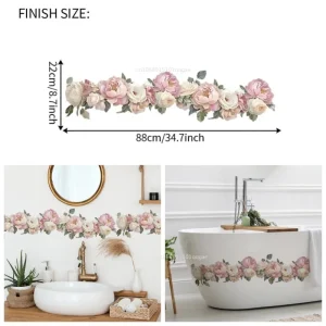 Autocollants muraux colorés en forme de fleur de pivoine, décoration murale pour fenêtre de salle, décoration de maison, auto-adhésif, nouveau 2025