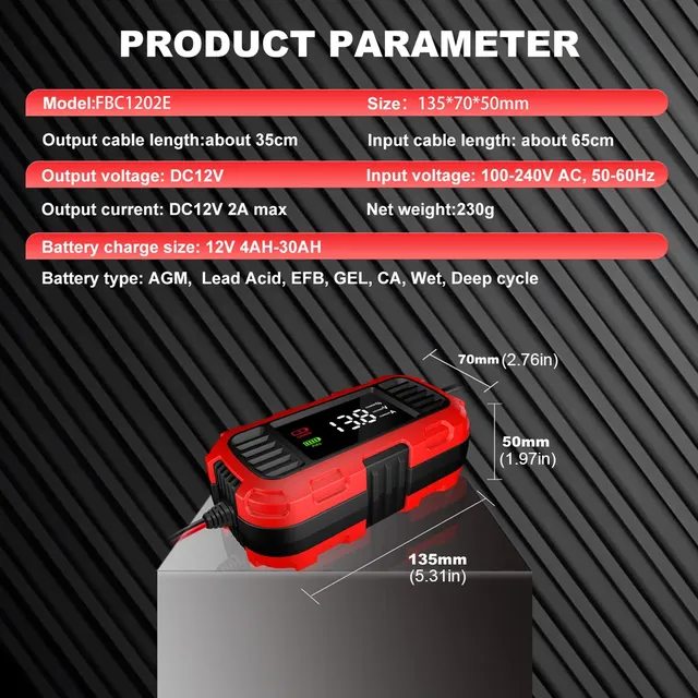 12V 2A chargeur de batterie de voiture chargeur de… – vue 6