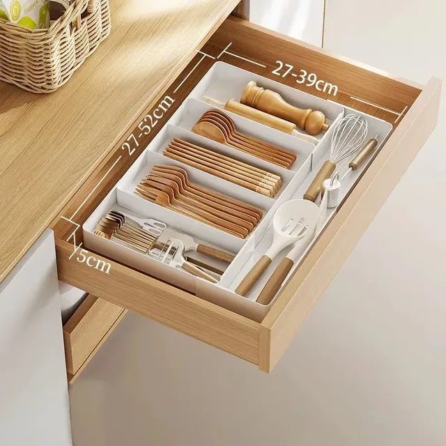 Organisateur tiroir extensible réglable plastique blanc… – vue 5
