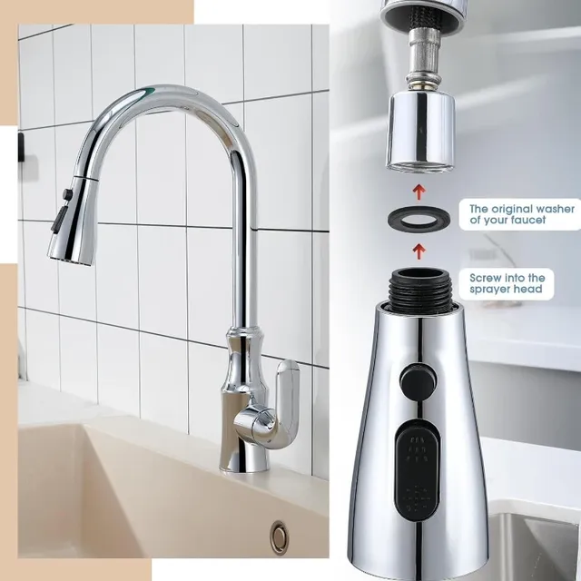 Buse de pulvérisation de robinet de cuisine extractible – vue 3