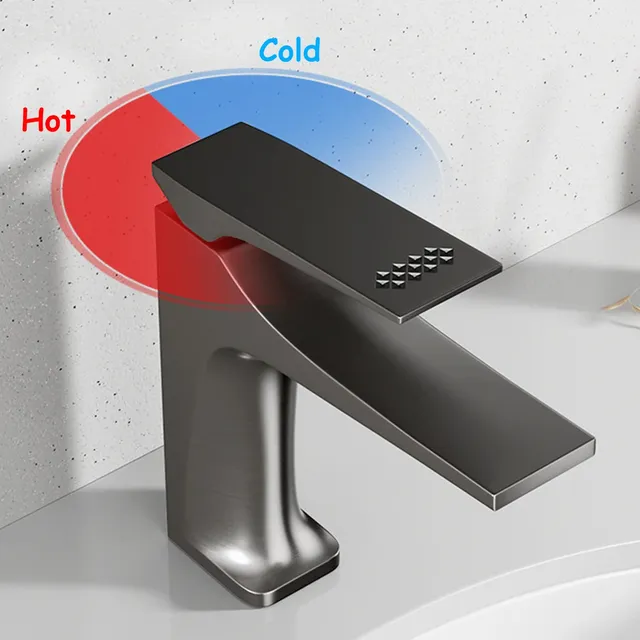 Robinet mitigeur d'eau chaude et froide gris – vue 4