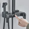 Colonne douche murale thermostatique noir mat or… – vue 5
