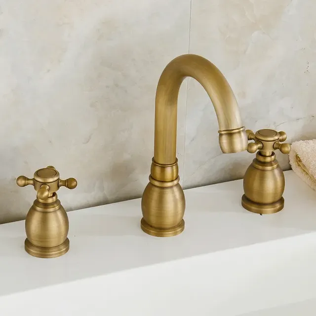 Robinet lavabo baignoire monté pont laiton brossé… – vue 2