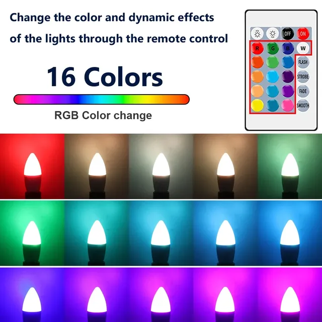 Ampoule LED RGB 16 couleurs E14 – vue 3